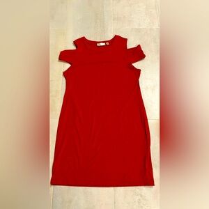Super cute women’s size M red/orange T-shirt dress with cut out sleeves